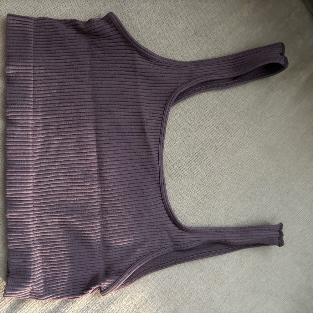 Ribbed Purple Tank Top